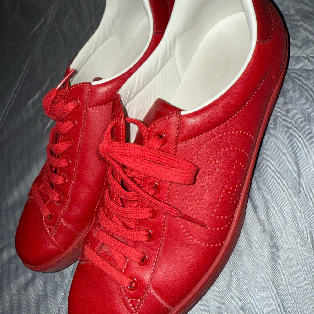 Red Gucci Sneakers - Picture 2 of 3